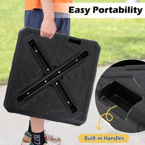 Weighted Offset Umbrella Base, Water & Sand Filled Heavy Duty Base with Cross Bracket & Cut-out Handles, Up to 80 kg
