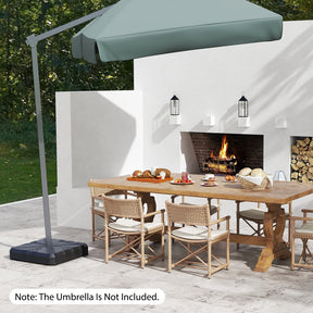 Weighted Offset Umbrella Base, Water & Sand Filled Heavy Duty Base with Cross Bracket & Cut-out Handles, Up to 80 kg