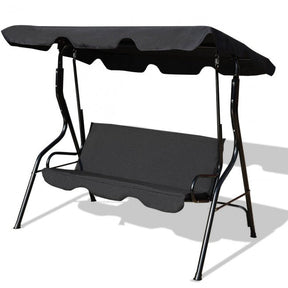 3 Seat Outdoor Patio Swing Chair Canopy Swing with Cushion and Steel Frame