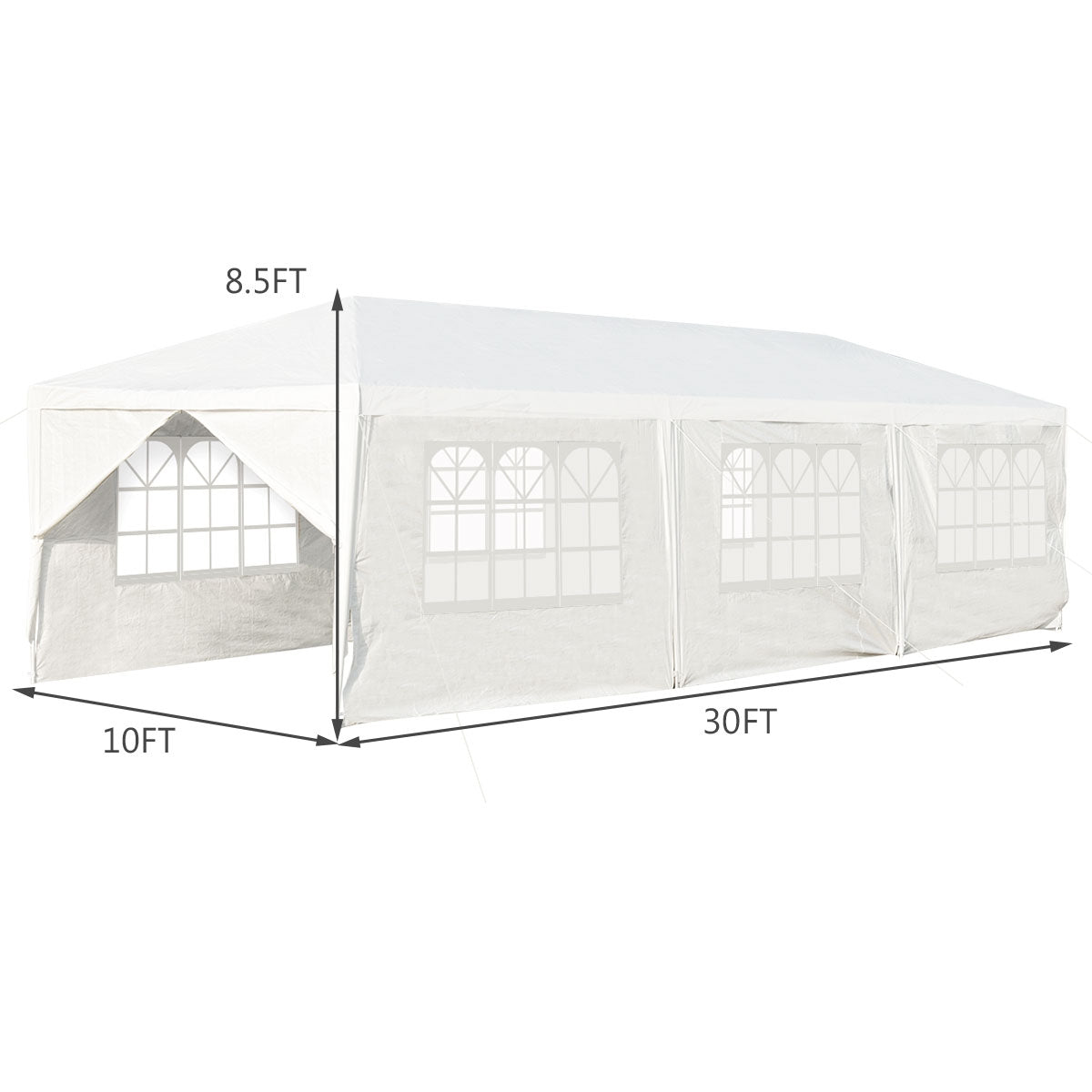 10 x 30 Feet Outdoor Canopy Tent with Side Walls