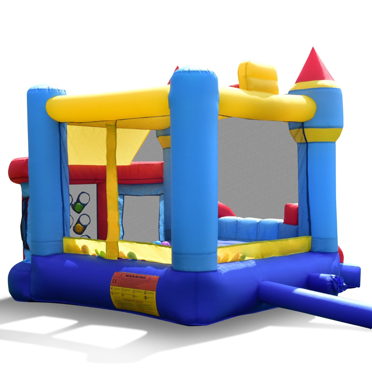5-in-1 Inflatable Kids Jumping Castle Bouncer with Slide (No Blower)