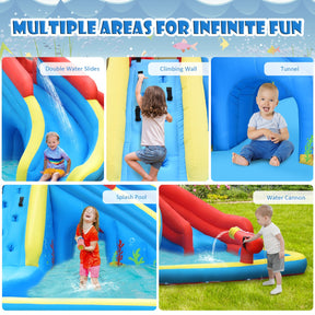Inflatable Water Slide with Climbing Wall & Splash Pool (with 750W Air Blower)