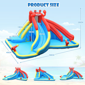 Inflatable Water Slide with Climbing Wall & Splash Pool (with 750W Air Blower)