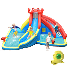 Inflatable Water Slide with Climbing Wall & Splash Pool (with 750W Air Blower)