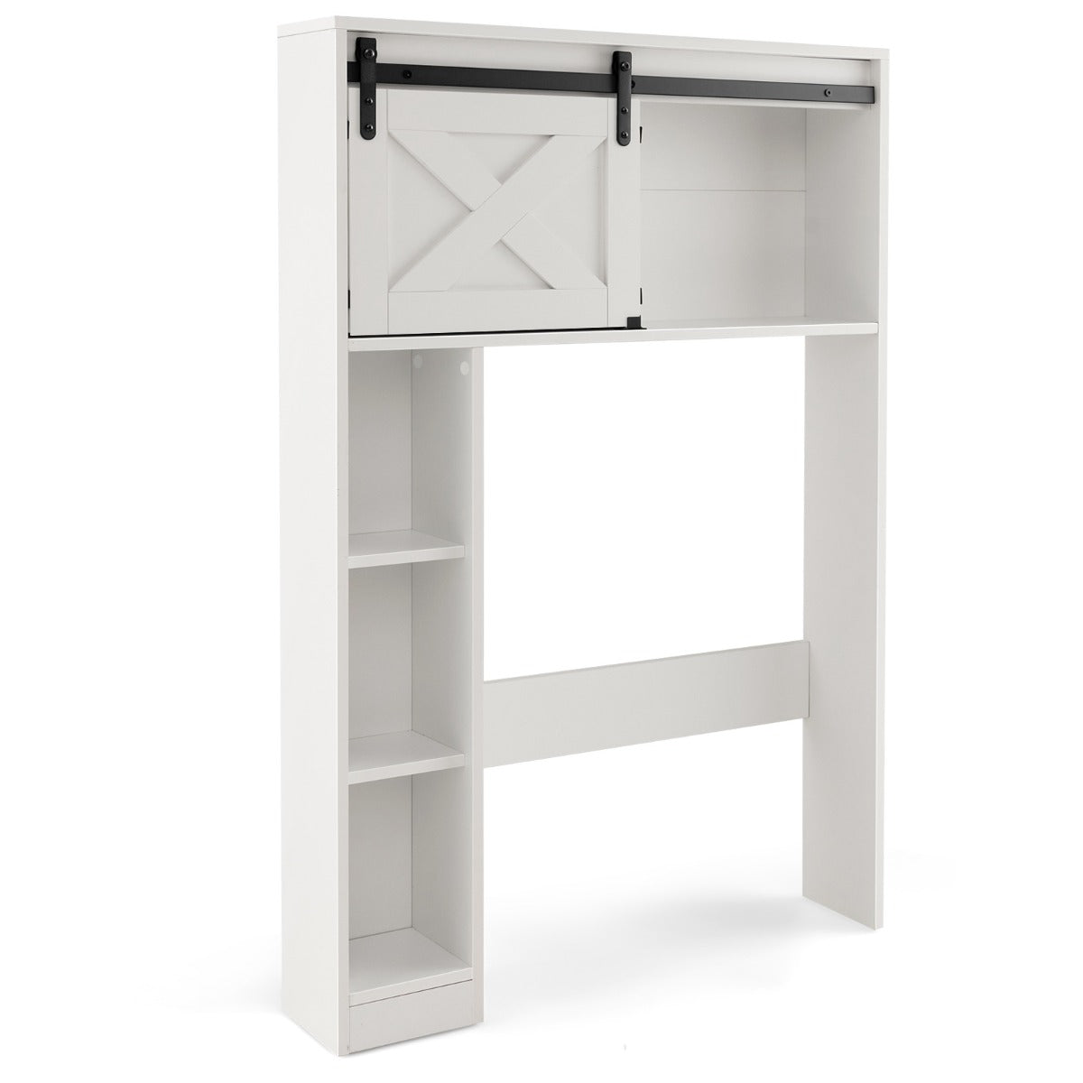 Over The Toilet Storage Cabinet with Sliding Barn Door and Shelves