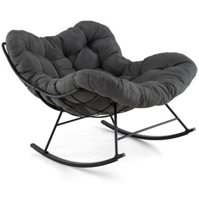 Oversized Papasan Chair with Padded Cushion & Metal Frame
