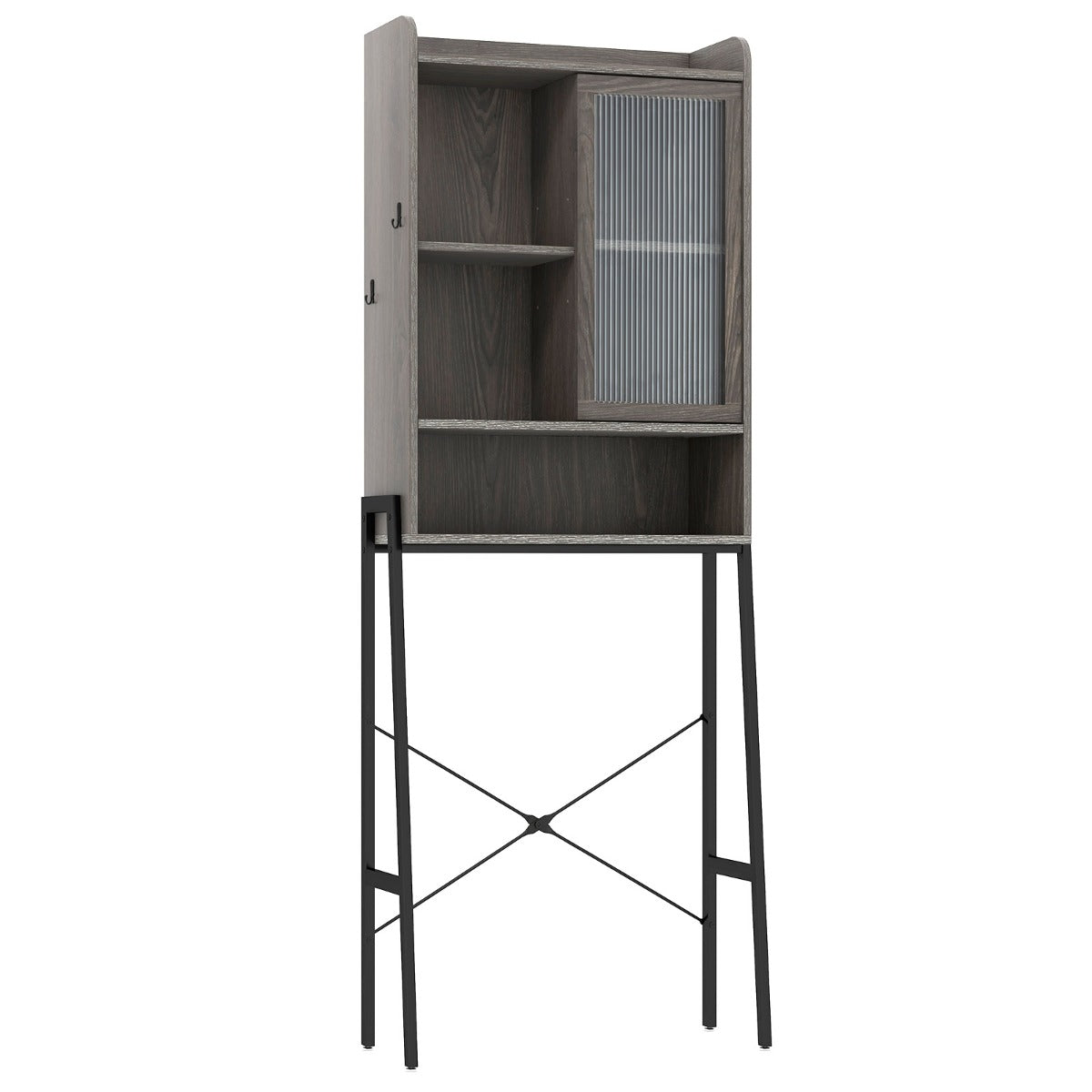 Over the Toilet Storage Cabinet with Sliding Door and Shelves