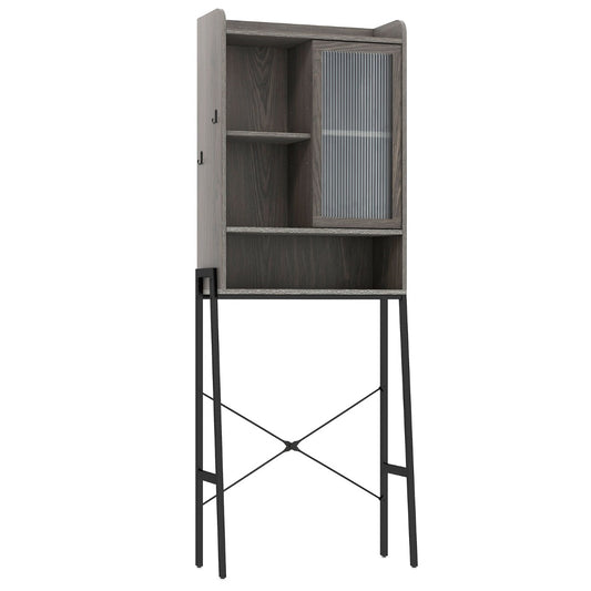 Over the Toilet Storage Cabinet with Sliding Door and Shelves