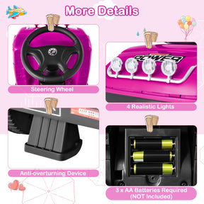 Kids' Ride On Push Truck with Music for 3+ Boys and Girls