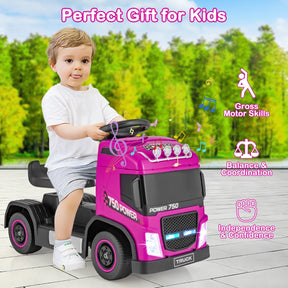 Kids' Ride On Push Truck with Music for 3+ Boys and Girls