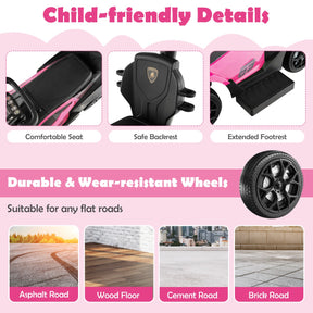 3-in-1 Licensed Lamborghini Ride on Push Car for Boys and Girls from 12 to 36 Months