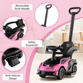 3-in-1 Licensed Lamborghini Ride on Push Car for Boys and Girls from 12 to 36 Months