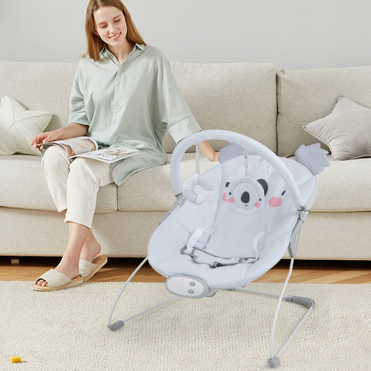 Infant Rocker Seat with Detachable Toy Bar for Babies
