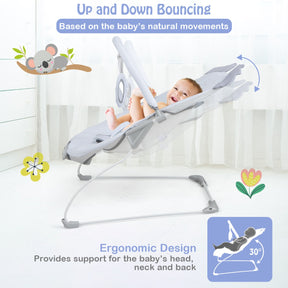Infant Rocker Seat with Detachable Toy Bar for Babies