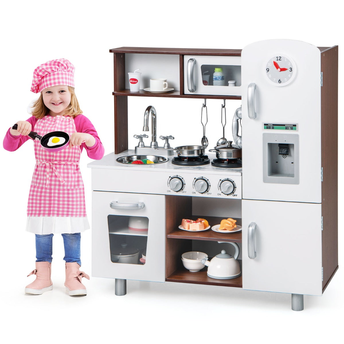 Pretend Play Kitchen Toy with Realistic Sounds and Lights