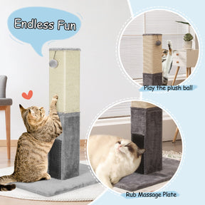 79cm Tall Cat Scratching Post with Balls Massage Brush and Carpet Base