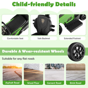 3-in-1 Licensed Lamborghini Ride on Push Car for Boys and Girls from 12 to 36 Months