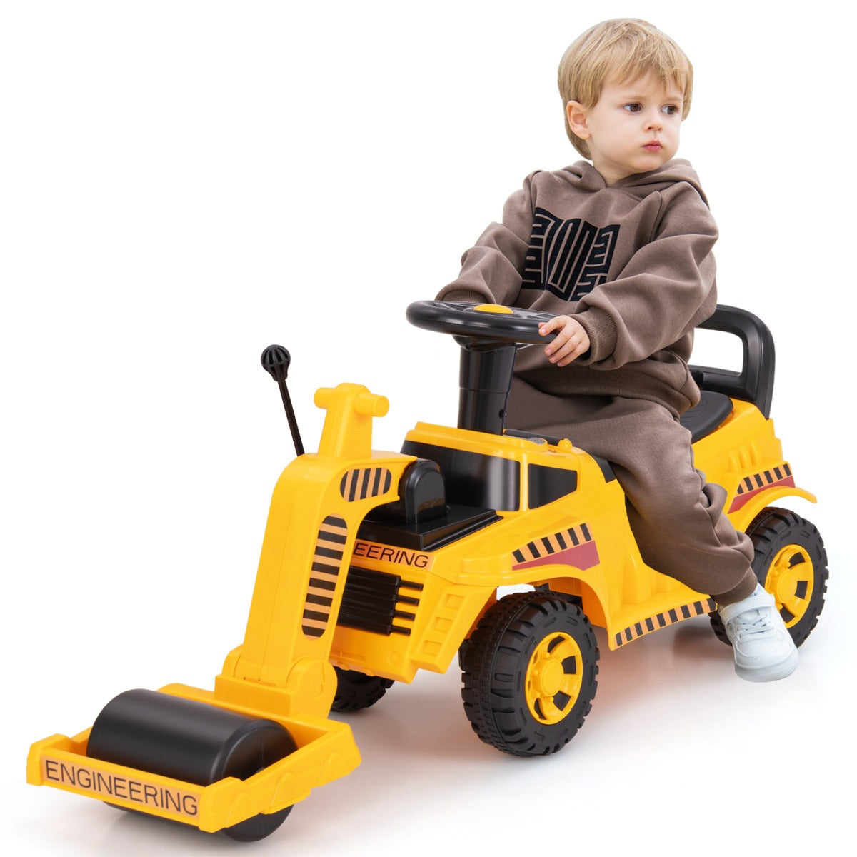 Ride on Road Roller Toddler Ride on Car with Adjustable Roller