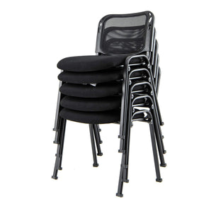 Set of 5 Office Desk Chairs Waiting Room Chair Stackable Reception Guest Chair