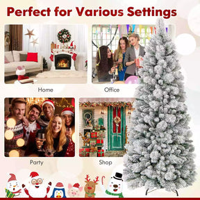 180CM Flocked Xmas Christmas Tree w/517 Branch Tips & 170 Warm White LED Lights