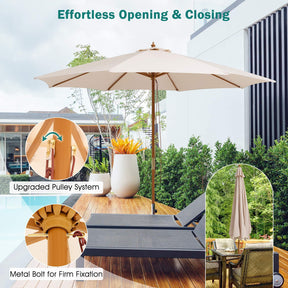 3M Outdoor Patio Umbrella w/Ventilation Hole,Poolside, Backyard and Beach
