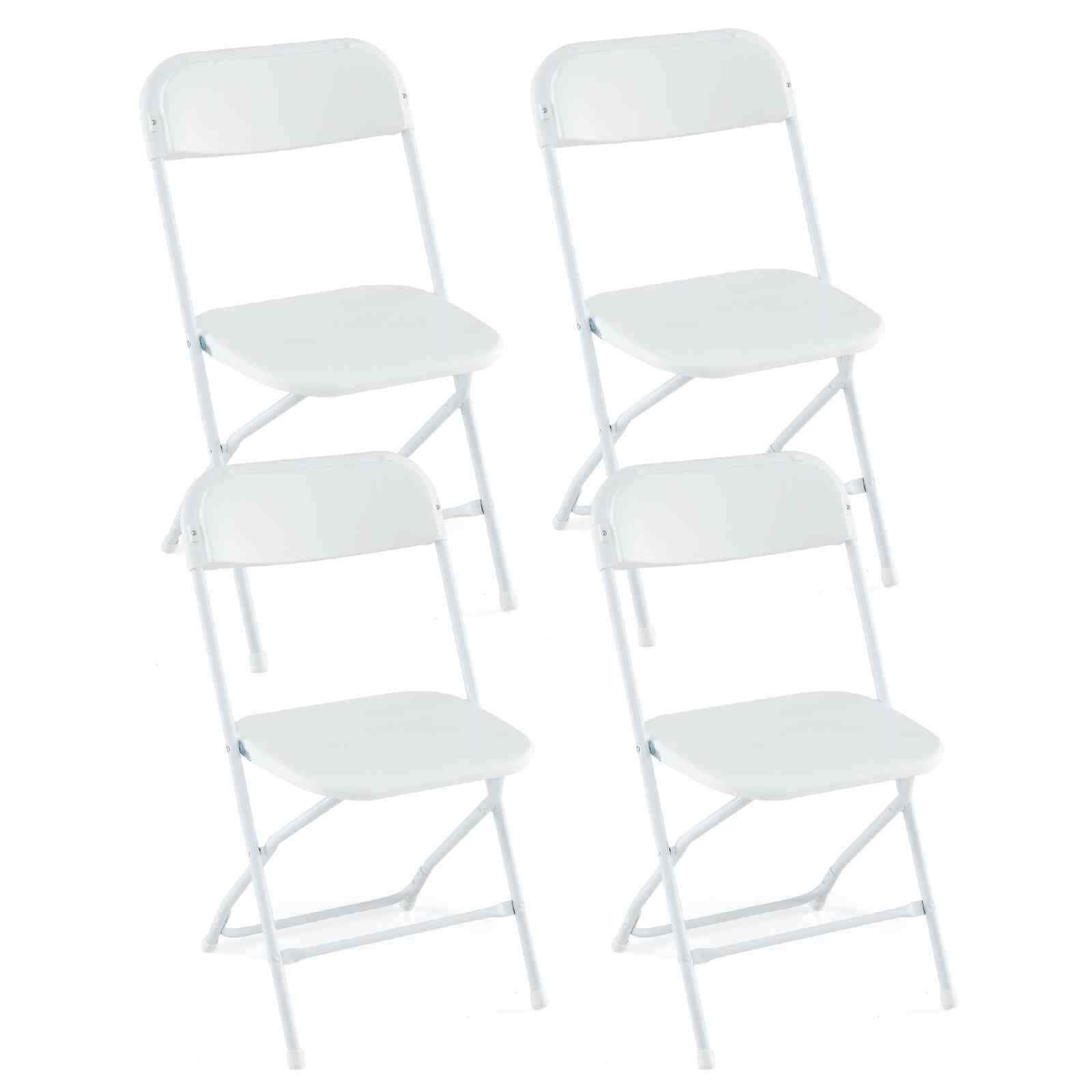 4 Pack Metal Folding Portable Patio Chairs w/ 350KG Static Load for Home, Office