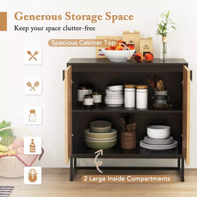 Sideboard Buffet Cabinet with Storage Console Table Modern Accent Cabinet Black