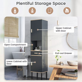 Tall Slim Bathroom Cabinet Freestanding Storage Cabinet Narrow Linen Tower