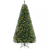 1.8/2.1/2.4M Pre-Lit Christmas Tree Artificial Xmas Decor w/8 Lighting Modes