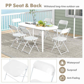 4 Pack Metal Folding Portable Patio Chairs w/ 350KG Static Load for Home, Office