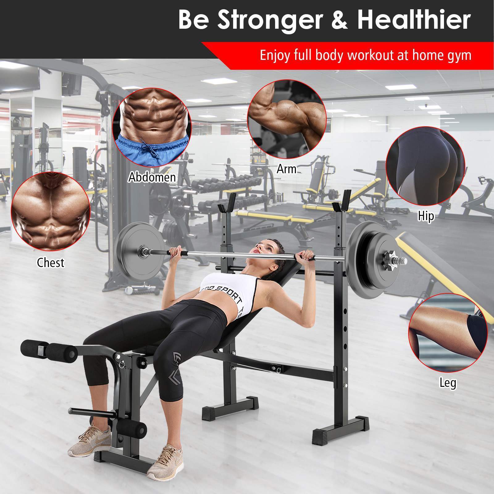 Adjustable Weight Bench,Multipurpose Fitness Incline Flat Weight Bench, Home Gym