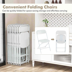 4 Pack Metal Folding Portable Patio Chairs w/ 350KG Static Load for Home, Office