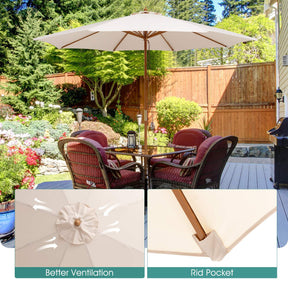 3M Outdoor Patio Umbrella w/Ventilation Hole,Poolside, Backyard and Beach