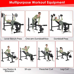Adjustable Weight Bench,Multipurpose Fitness Incline Flat Weight Bench, Home Gym