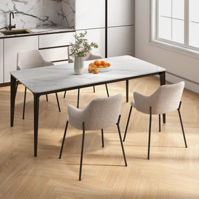 Dining Chairs Set of 2 Upholstered Accent Leisure Chairs w/ Curved Backrest