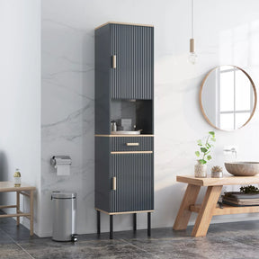 Tall Slim Bathroom Cabinet Freestanding Storage Cabinet Narrow Linen Tower
