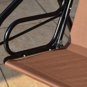 3 Seat Outdoor Patio Swing Chair Canopy Swing with Cushion and Steel Frame
