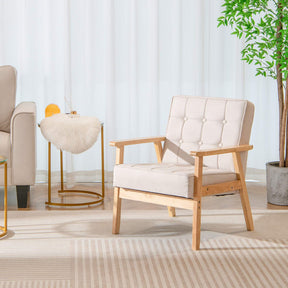 Upholstered Armchair Accent Chair ModSoft Cushioned Sofa Living Room Beige