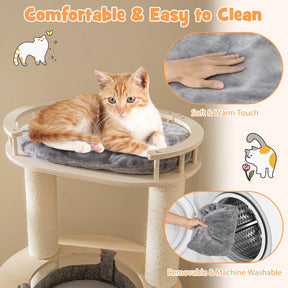 5-level Wooden Cat Tree w/Fully Wrapped Sisal Scratching Posts, Indoor Kittens