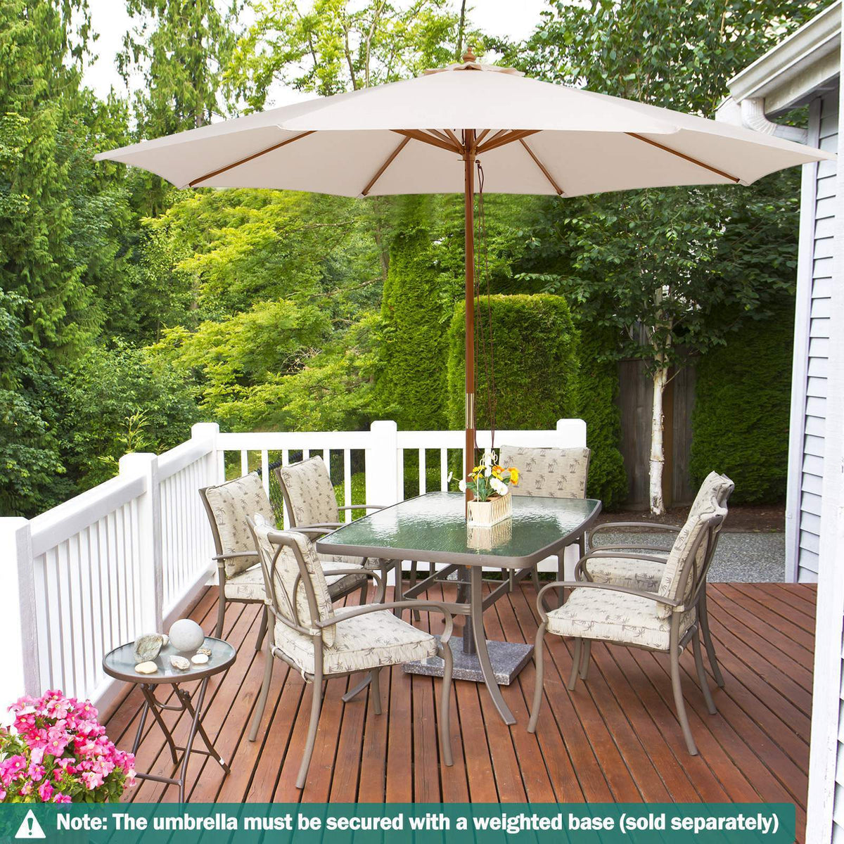 3M Outdoor Patio Umbrella w/Ventilation Hole,Poolside, Backyard and Beach
