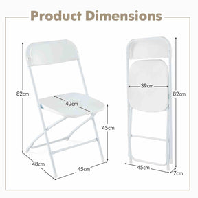 4 Pack Metal Folding Portable Patio Chairs w/ 350KG Static Load for Home, Office
