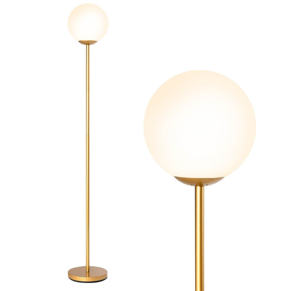 LED Floor Lamp, Globe Lamp Cover Floor Lamp Mid Century Modern Standing Lamp