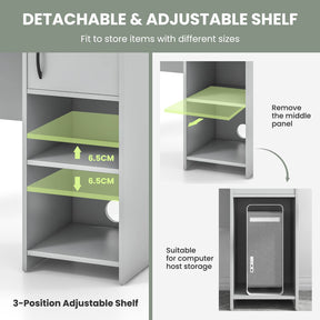 Giantex Computer Desk with Hutch, Home Office Desk w/Raised Display Shelf & 2 Open Shelves