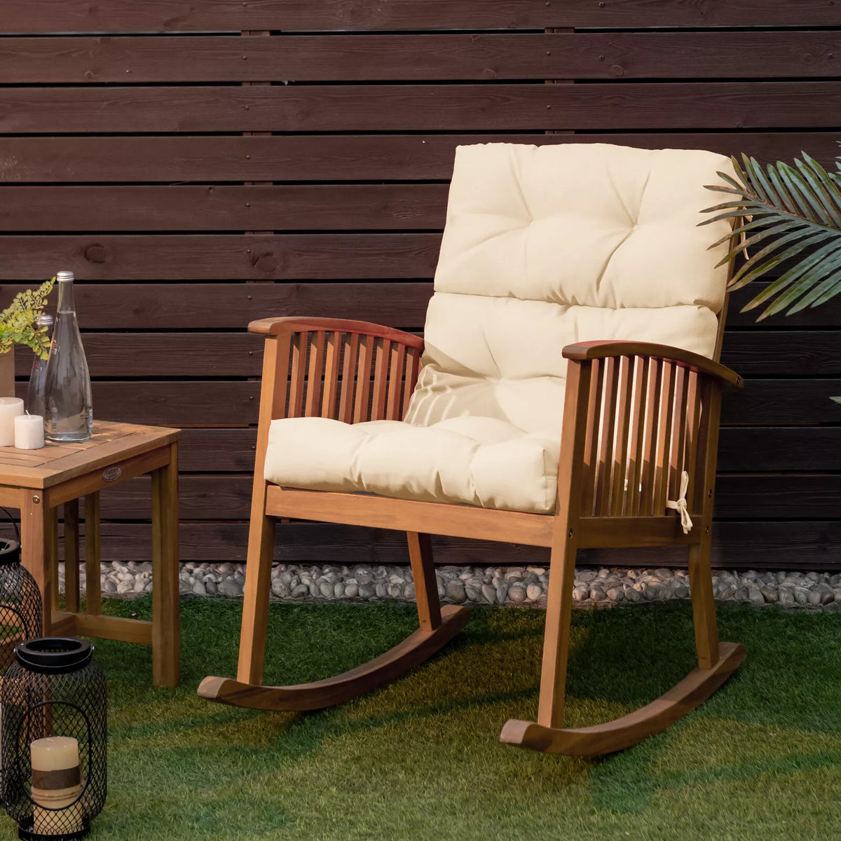 High Back Chair Cushion Patio Chair Seat Pads Non-slip Rope Belts Indoor Outdoor