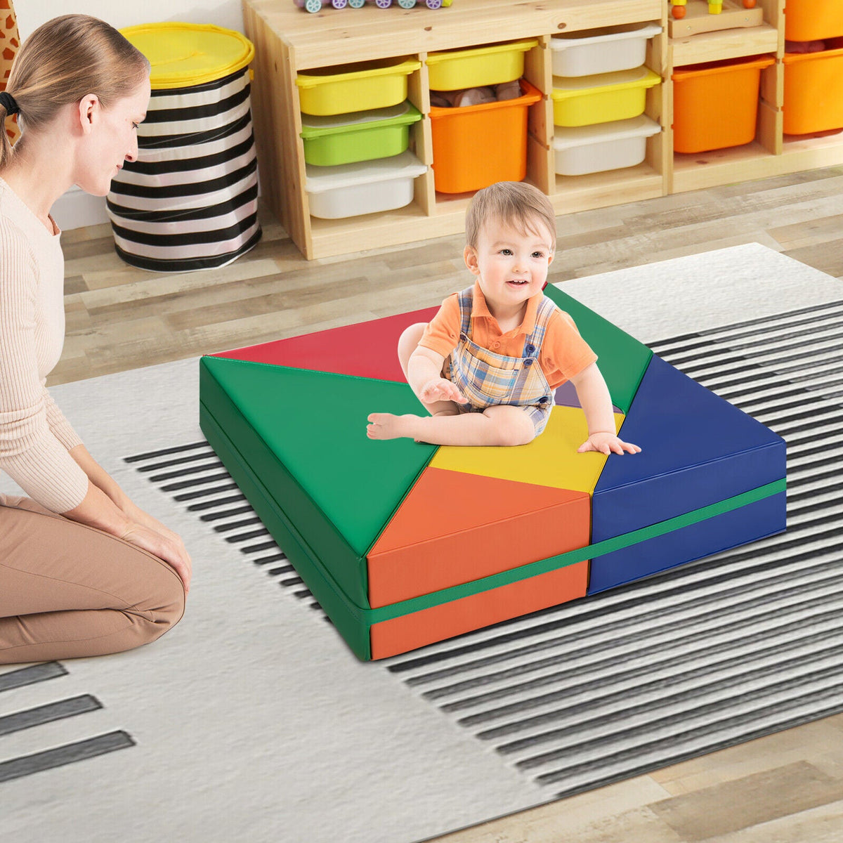 7-Piece Kids Climb and Crawl Foam Activity Play Set Baby Soft Climbing Block