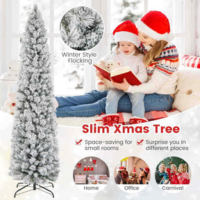 210 CM Pre-Lit Pine Needles Christmas Tree w/210 LED Lights & 466 Branch Tips