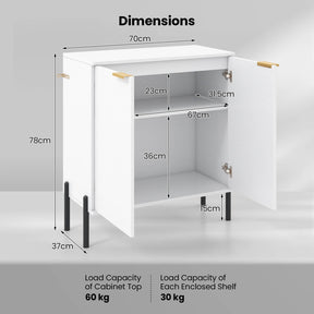 2-Door Buffet Storage Cabinet Sideboard Cabinet with Shelf Cupboard Kitchen Home