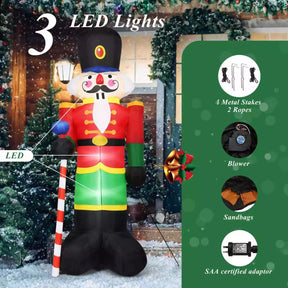2.4M Inflatable Christmas Nutcracker Soldier Blow Up Xmas Decor Outdoor Party