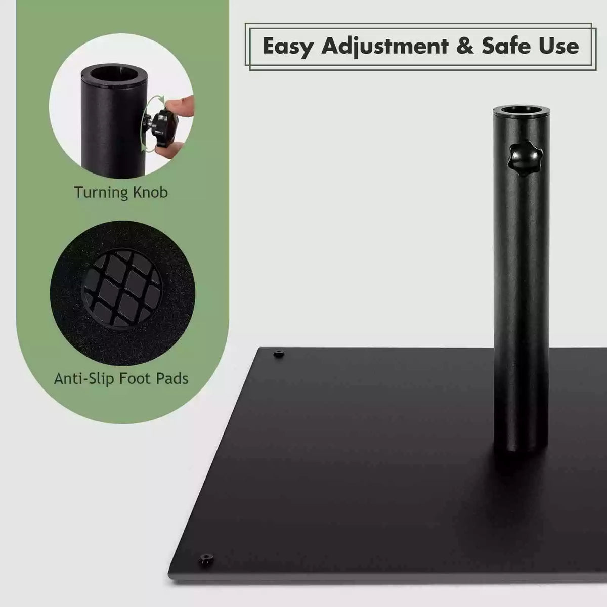 Giantex 63cm Patio Umbrella Base 19kg Outdoor Umbrella Holder with 4 Adjustable Footpads