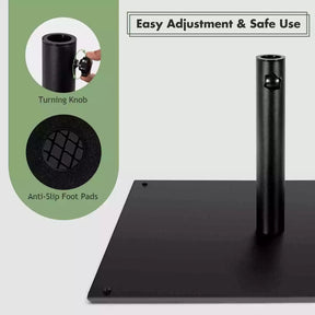 Giantex 63cm Patio Umbrella Base 19kg Outdoor Umbrella Holder with 4 Adjustable Footpads